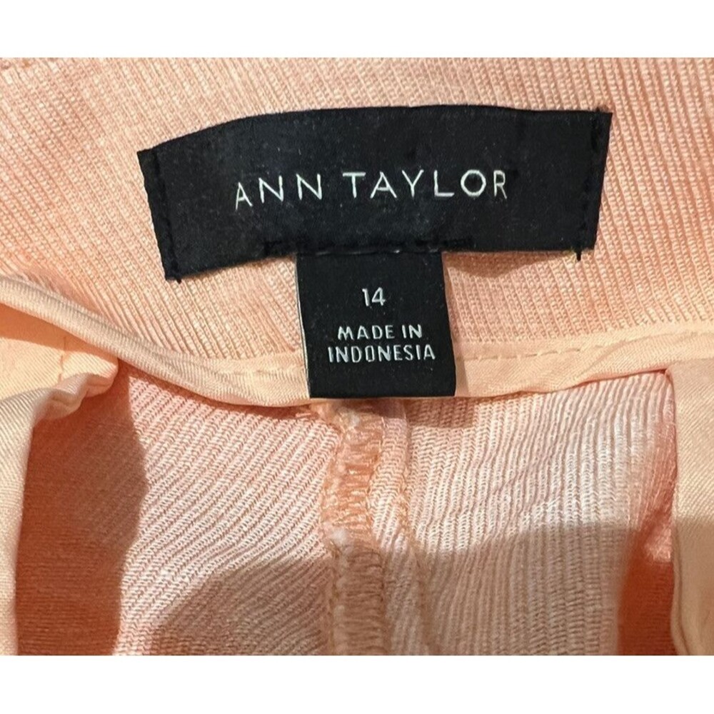Ann Taylor Peach Linen Blend Pants Size 14 - Picture 6 of 8